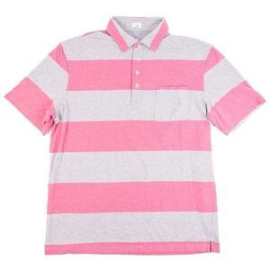 Johnnie O Hang Out Pink/Gray Parker Polo Short Sleeve Shirt. Size Large.